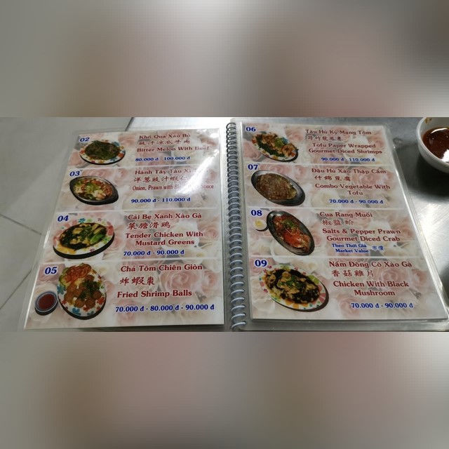 menu quán ăn dân ích quận 5