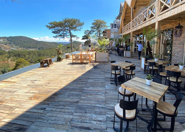 quán cafe view núi đồi 