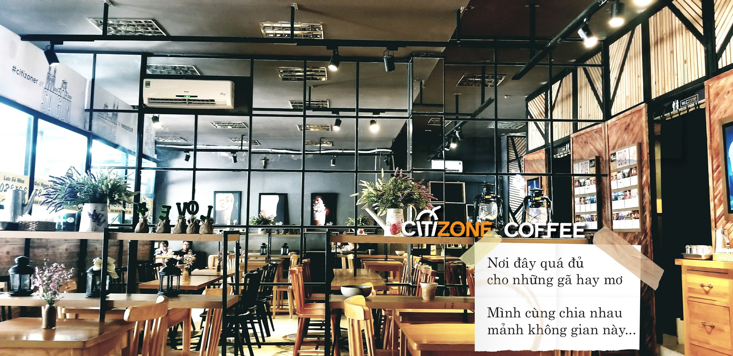 Không gian bên trong quán Citizone Coffee