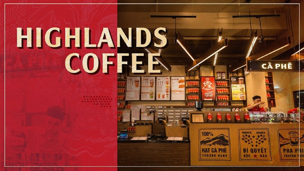 Highlands Coffee 962 Phạm Văn Đồng được thiết kế đặc trưng theo chuỗi Highland Coffee nổi tiếng