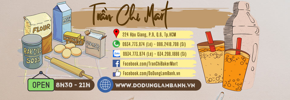 Cửa hàng Trần Chi cung cấp nhiều nguyên liệu làm bánh uy tín tại TPHCM